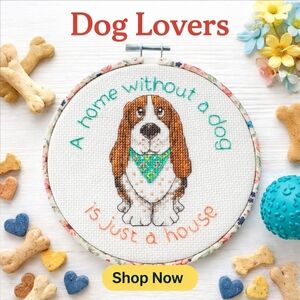 THE PIONEER WOMAN Cross Stitch KIT Hound DOG 6 inch Embroidery Needlework Crafts